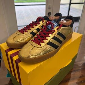 Gucci Adidas Gazelle Men's Gold Special Edition